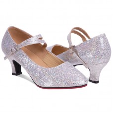Взуття для бальних танців жіноче Zelart Стандарт, розмір 40 (25см), срібний, код: DN-3691_40GR