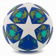 М"яч футбольний Stars PU №5, білий-синій, код: FB-7587_BL