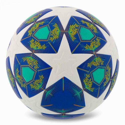 М"яч футбольний Stars PU №5, білий-синій, код: FB-7587_BL