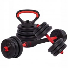 Набір гантелей зі штангою та гирями 3в1 BioGym багатофункціональний 20кг, чорний-червоний, код: LN-1100-20-S52 Набір гантелей зі штангою та гирями 3в1 BioGym багатофункціональний 20кг, чорний-червоний, код: LN-1100-20-S52