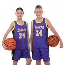 Форма баскетбольна дитяча NBA клуб Los Angeles Lakers 24, розмір XL, фіолетовий-жовтий, код: BA-9831_XLVY
