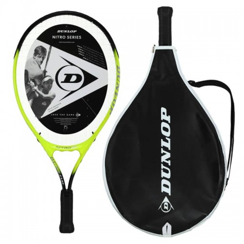 Ракетка для великого тенісу Dunlop Nitro JR 21 G000 HQ, чорний-жовтий, код: DL10312855-S52 Ракетка для великого тенісу Dunlop Nitro JR 21 G000 HQ, чорний-жовтий, код: DL10312855-S52
