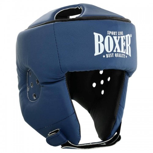 Шолом боксерський відкритий з посиленим захистом верхівки шкірозамінник Boxer L, синій, код: 2030-N_LBL Шолом боксерський відкритий з посиленим захистом верхівки шкірозамінник Boxer L, синій, код: 2030-N_LBL