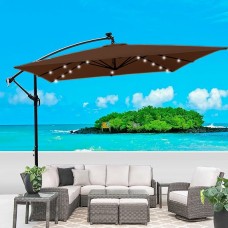 Парасоля садова WCG з LED-підсвіткою + чохол 2500x2500 мм, коричневий, код: W-7055LED-BR-IF