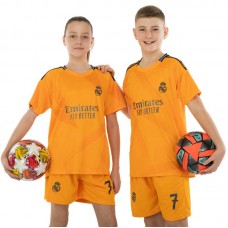 Форма футбольна дитяча PlayGame із символікою Real Madrid Vini 7 гостьова 2025, розмір 20, зріст 115-125, помаранчевий, код: CO-4644_20