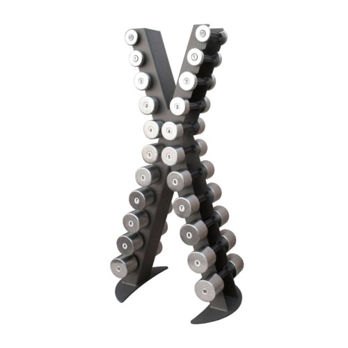 Стійка з набором гантелей хром-пластик (0,5 - 10 кг) InterAtletika X-Line 605x400x1157 мм, код: XR410 Стійка з набором гантелей хром-пластик (0,5 - 10 кг) InterAtletika X-Line 605x400x1157 мм, код: XR410