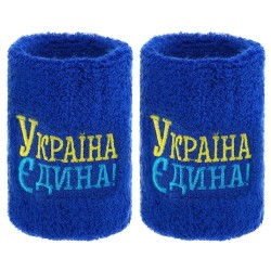 Напульсник спортивний махровий FitGo Україна Єдина 1шт, синій, код: BC-9279_BL