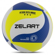 М"яч волейбольний Zelart №5 клеєний, салатовий-білий-синій, код: VB-9000_LGWBL