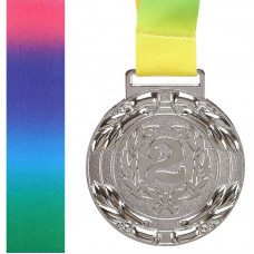 Медаль спортивна зі стрічкою PlayGame Laurel срібло, код: C-6209_S