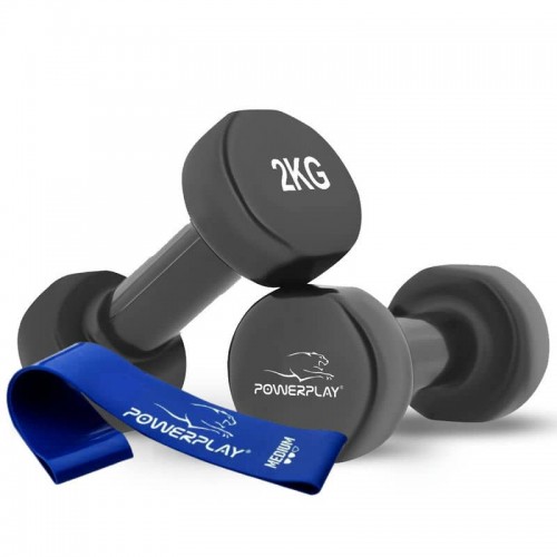 Гантелі вінілові PowerPlay 2х2 кг, чорний, код: PP_4121_2*2kg