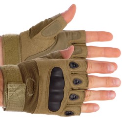 Тактичні рукавички з відкритими пальцями та посиленим протектором Oakley XXL хаки, код: BC-4624_XXLCH