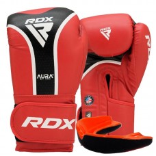 Боксерські рукавиці RDX Aura Plus T-17 16 унцій, червоний-чорний, код: BGR-T17RB-16OZ+