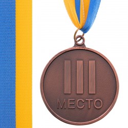 Медаль спортивна зі стрічкою PlayGame Worth бронза, код: C-4520_B