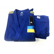 Кімоно для дзюдо Adidas Champion II з ліцензією IJF, розмір 205, синій, код: 15618-633