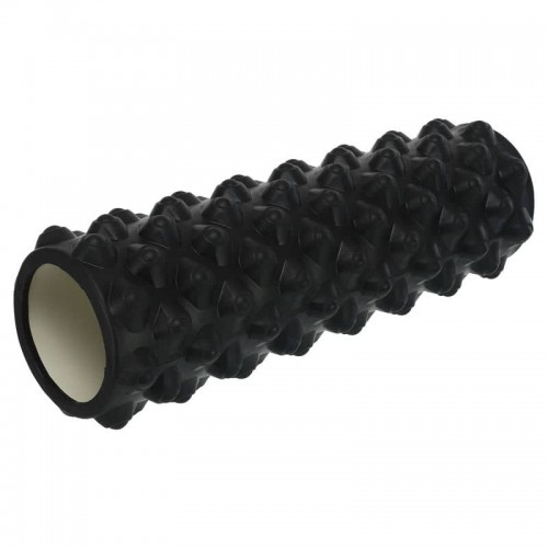Ролер масажний циліндр (ролик мфр) FitGo Grid Rumble Roller, 450x140 мм, чорний, код: FI-9395_BK