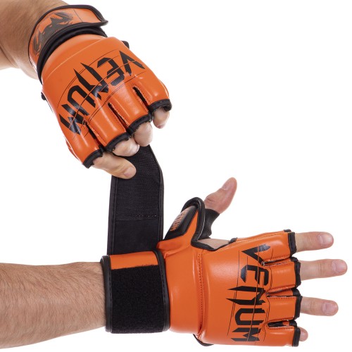 Рукавички для змішаних єдиноборств MMA Venum Elite Neo M помаранчевий, код: VL-5788_MOR