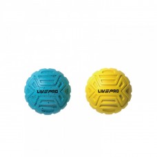 Набір м"ячиків для масажу LivePro Massage Ball 68 мм, жовтий-синій, код: 6951376104042