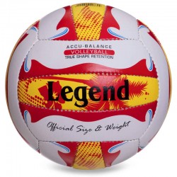 М"яч волейбольний Legend №5 PU, білий-червоний-жовтий, код: LG5399