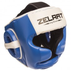 Шолом боксерський з повним захистом Zelart L, синій-білий, код: BO-1390_LBL-S52