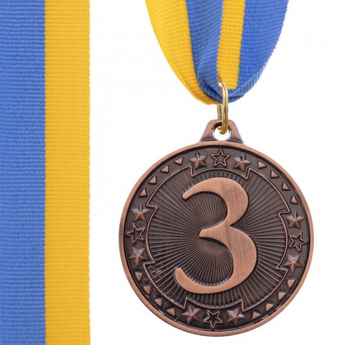 Медаль спортивна зі стрічкою PlayGame Would бронзова, код: C-6403_B