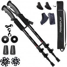 Трекінгові палиці PowerPlay Fika Black/Red 60-135 см (пара) + 2-ві пари чобітків + чохол, код: PP_9109_Fika_Bl/Red Трекінгові палиці PowerPlay Fika Black/Red 60-135 см (пара) + 2-ві пари чобітків + чохол, код: PP_9109_Fika_Bl/Red