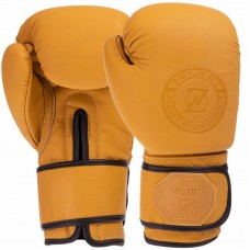 Рукавички шкіряні боксерські Zelart 10 унцій, жовтий, код: VL-3074_10Y-S52
