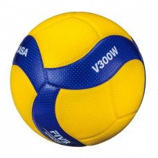 М"яч волейбольний Mikasa V300W №5, жовтий-синій, код: 4907225880997