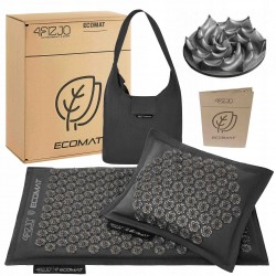 Килимок акупунктурний з подушкою 4Fizjo Eco Mat Аплікатор Кузнєцова Black/Black, код: P-5907739312563