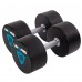 Гантелі цільні професійні з поліуретановим покриттям LiveUp 2х38 кг, чорний-синій, код: LP8000-38