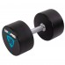 Гантелі цільні професійні з поліуретановим покриттям LiveUp 2х38 кг, чорний-синій, код: LP8000-38