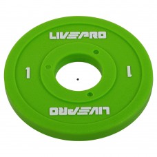 Диски поліуретанові з металевою втулкою LiveUp ø50мм, 1кг, зелений, код: LP8028-1