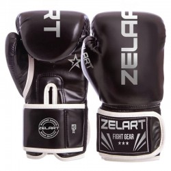 Рукавички боксерські Zelart 12 унцій, чорний, код: BO-3987_12BK