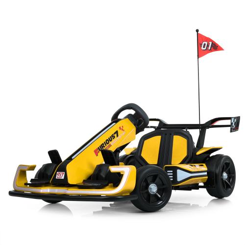 Дитячий електрокарт Bambi Kart жовтий, код: 6903317741373