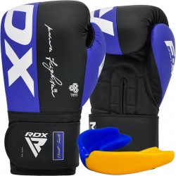 Боксерські рукавиці RDX F4 Boxing Sparring Gloves Hook&Loop 14 унцій, синій-чорний, код: BGR-F4U-14OZ