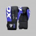 Боксерські рукавиці RDX F4 Boxing Sparring Gloves Hook&Loop 14 унцій, синій-чорний, код: BGR-F4U-14OZ