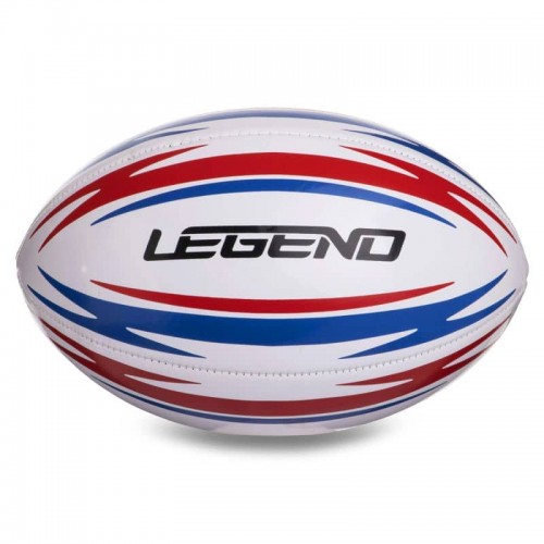 М"яч для регбі Legend №3 PVC білий-червоний-синій, код: R-3290-S52 М"яч для регбі Legend №3 PVC білий-червоний-синій, код: R-3290-S52