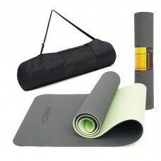 Килимок для йоги та фітнесу Cornix Black/Green 183x61x0.6 см, код: XR-0002
