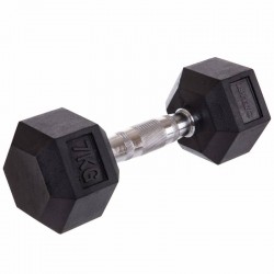 Гантель цільна шестигранна гексагональная Zelart 1х7 кг, код: TA-5159-7 Гантель цільна шестигранна гексагональная Zelart 1х7 кг, код: TA-5159-7