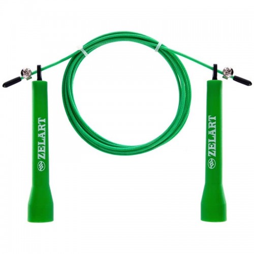 Скакалка швидкісна для кроссфіту Zelart з підшипником і стальним тросом, 2,75 м, салатовий, код: FI-1008A_LG