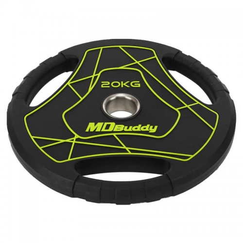 Диски поліуретанові MD Buddy 20кг, чорний, код: TA-9647-20-S52 Диски поліуретанові MD Buddy 20кг, чорний, код: TA-9647-20-S52