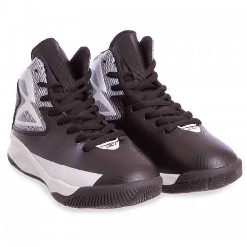 Кросівки високі дитячі для баскетболу PlayGame Sport розмір 34 (21,5см), чорний-білий, код: OB-1808-2_34BKW
