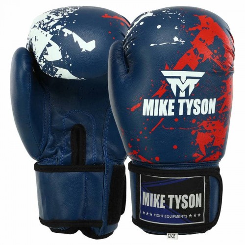 Боксерські рукавички Mike Tyson PVC 12 унції, синій, код: VL-8448_12BL Боксерські рукавички Mike Tyson PVC 12 унції, синій, код: VL-8448_12BL