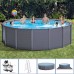 Круглий каркасний басейн Intex Graphite Gray Panel Pool 4780x1240 мм код: 26384-IB