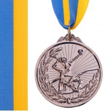 Медаль спортивна зі стрічкою PlayGame Гімнастика срібна, код: C-7012_S