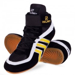 Борцівки замшеві Zelart розмір 36 (23см), чорний-білий, код: OB-4858-BK_36 Борцівки замшеві Zelart розмір 36 (23см), чорний-білий, код: OB-4858-BK_36