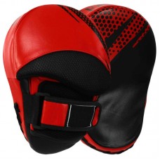 Лапа вигнута для боксу та єдиноборств шкіряна FitBox 2шт, червоний, код: BO-4999_R