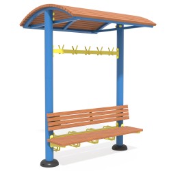 Лава з навісом та велопарковкою InterAtletika SE130, код: SE130-SM