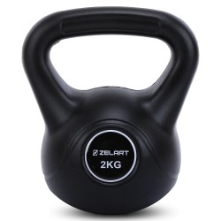 Гиря тренувальна цільна пластикова Zelart 2кг, чорний, код: TA-5427-2-S52