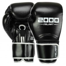 Боксерські рукавиці шкіряні Zelart 12 унцій, чорний, код: BO-3880_12BK