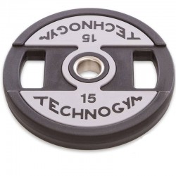 Диски поліуретанові Technogym з хватом і металевою втулкою 15кг (d-51мм), код: TG-1837-15-S52